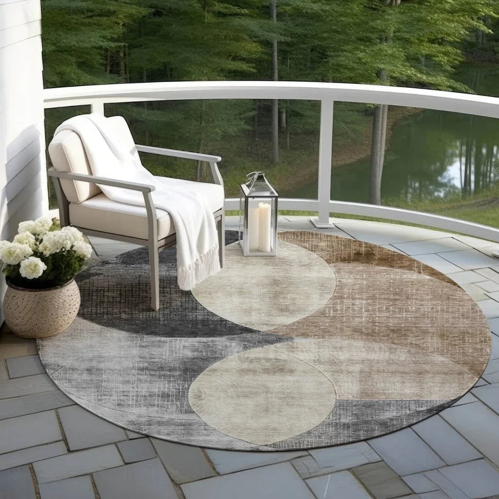 LOOMLAN Rugs Henry Pewter Washable Indoor-Outdoor Rug