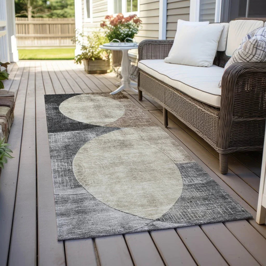 LOOMLAN Rugs Henry Pewter Washable Indoor-Outdoor Rug