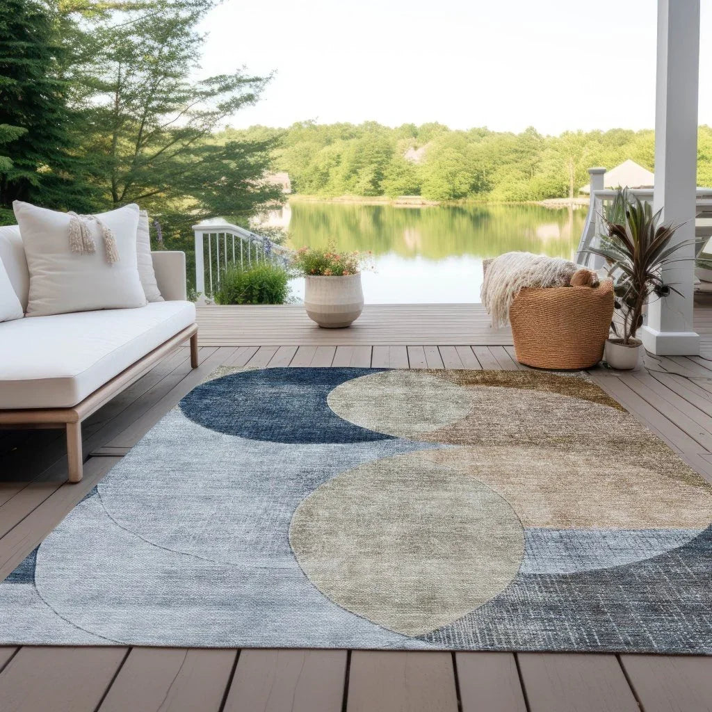 LOOMLAN Rugs Henry Sky Washable Indoor-Outdoor Rug