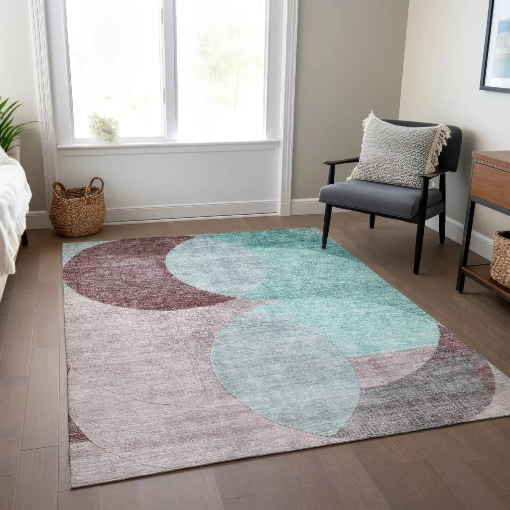 LOOMLAN Rugs Henry Teal Washable Indoor-Outdoor Rug