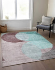 LOOMLAN Rugs Henry Teal Washable Indoor-Outdoor Rug