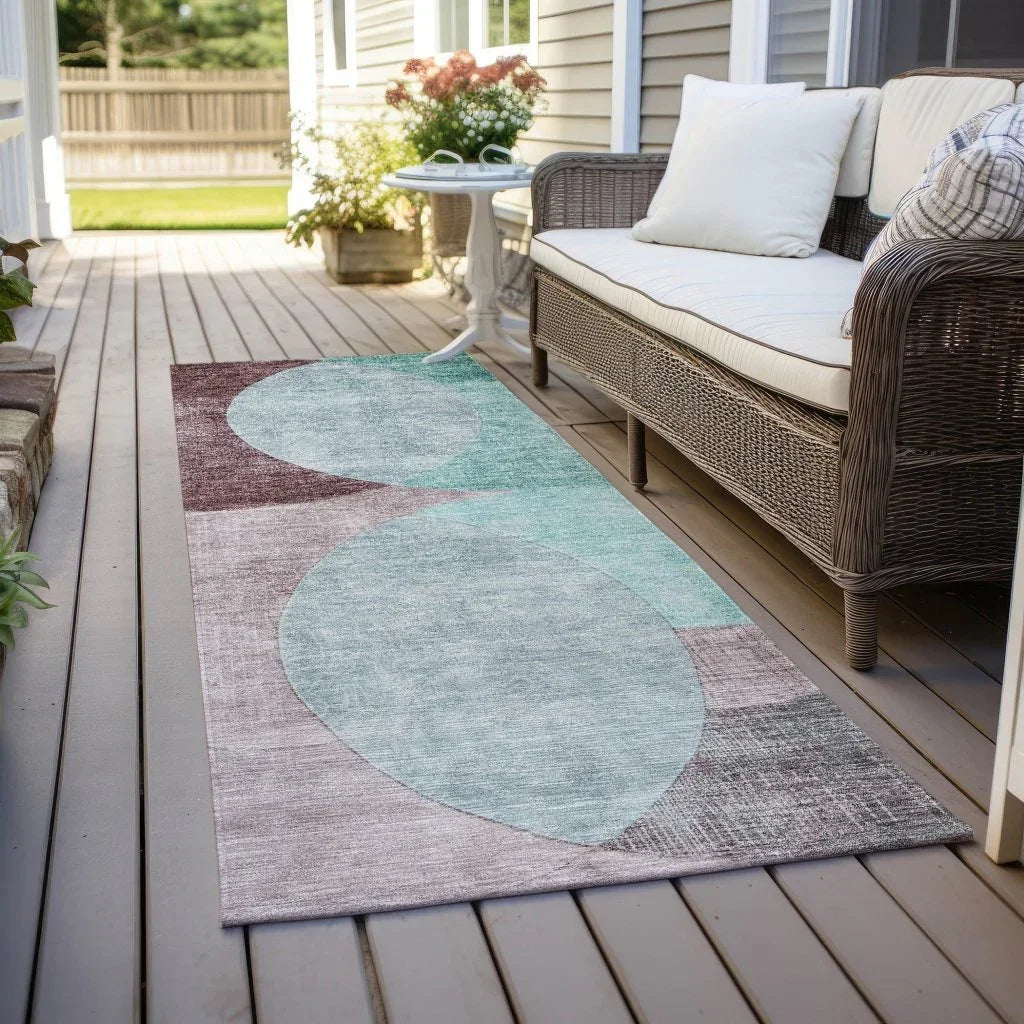 LOOMLAN Rugs Henry Teal Washable Indoor-Outdoor Rug