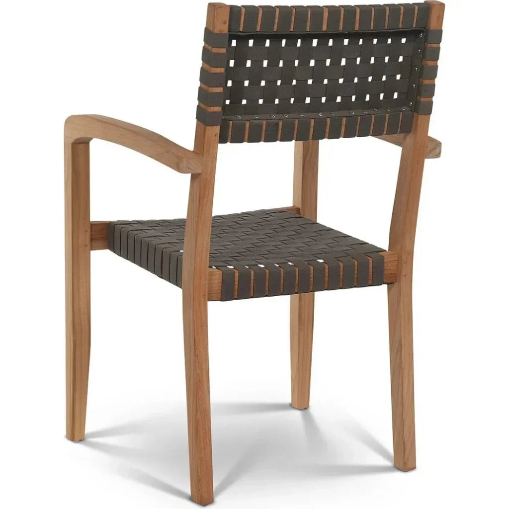 HiTeak Herning 5PC Square Patio Dining Set Stacking Armchairs