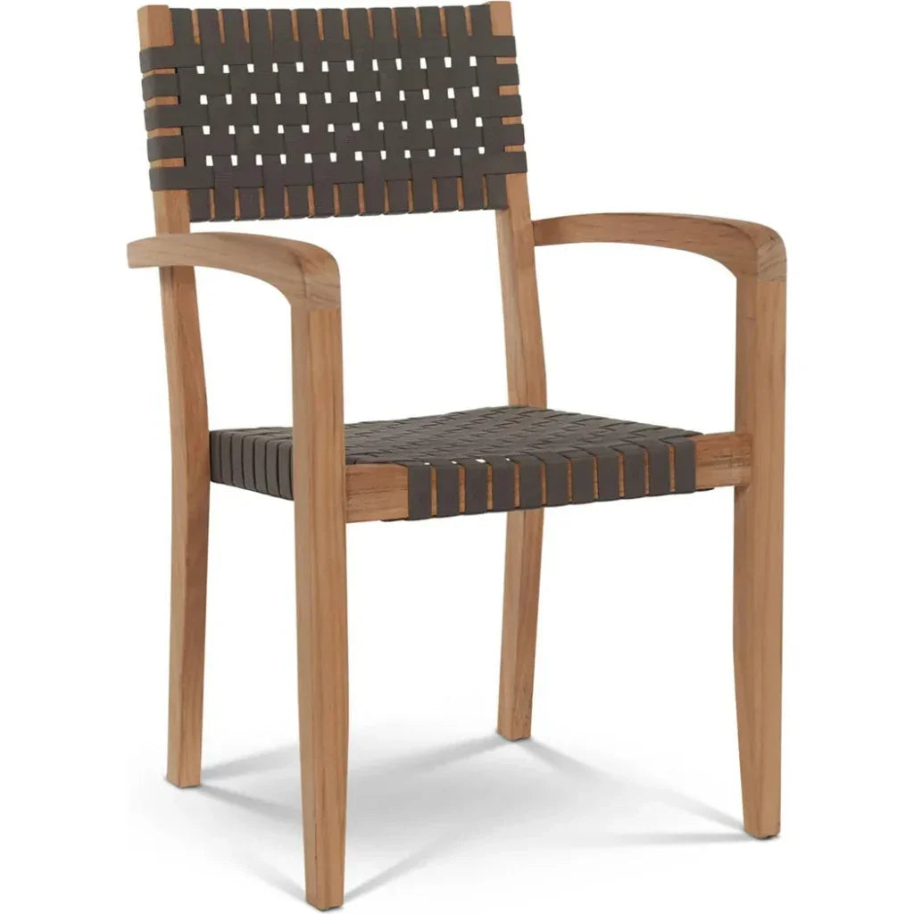 HiTeak Herning 5PC Square Patio Dining Set Stacking Armchairs