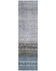 LOOMLAN Rugs Hilda Blue Washable Indoor-Outdoor Rug