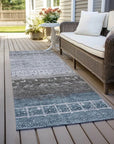 LOOMLAN Rugs Hilda Blue Washable Indoor-Outdoor Rug