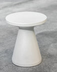 Bazaar Bone Finish Round Outdoor End Table