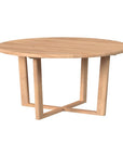 Natural Teak Round Outdoor Dining Table