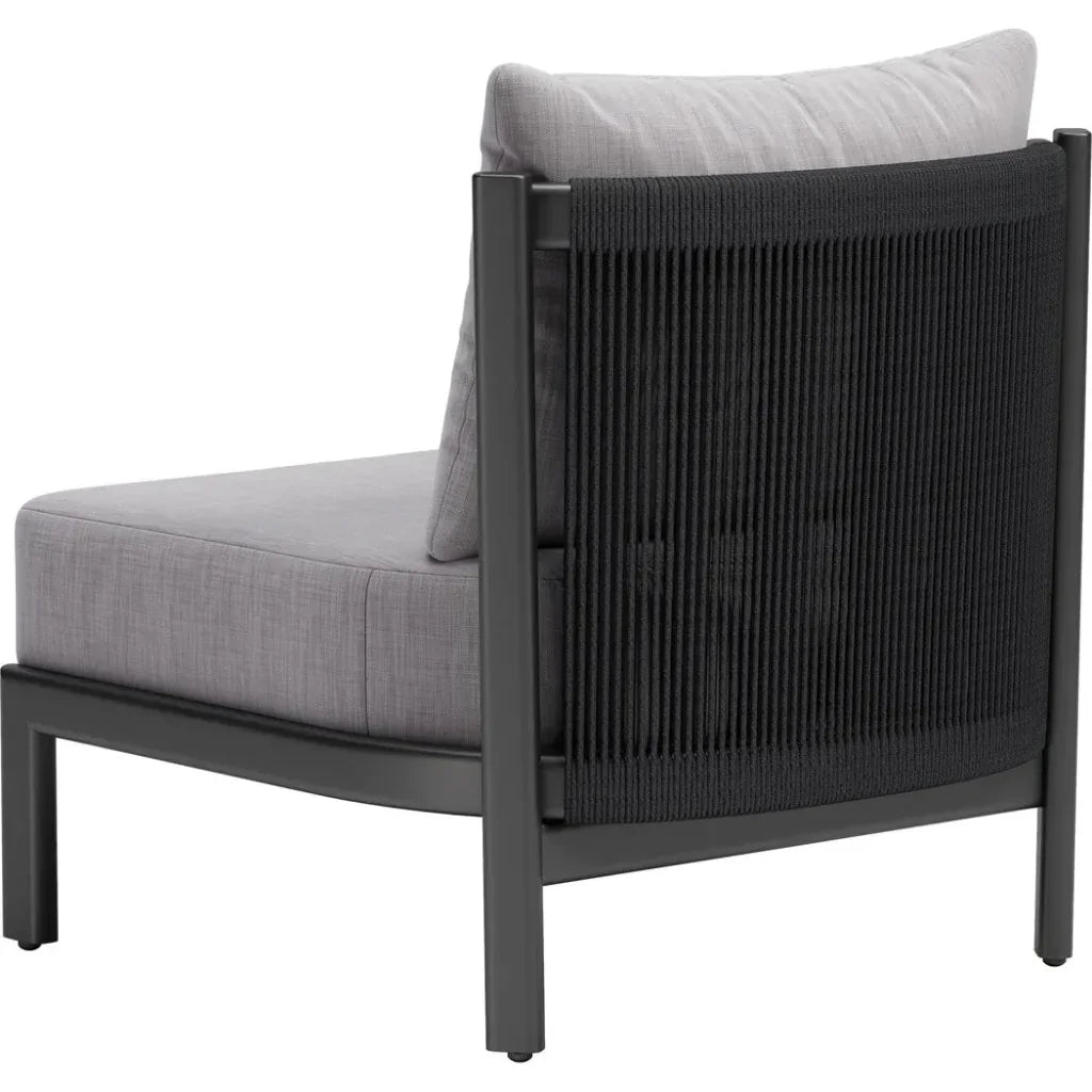 Horizon Aluminum Gray Armless Accent Chair - LOOMLAN - Zuo Modern - Outdoor Accent Chairs