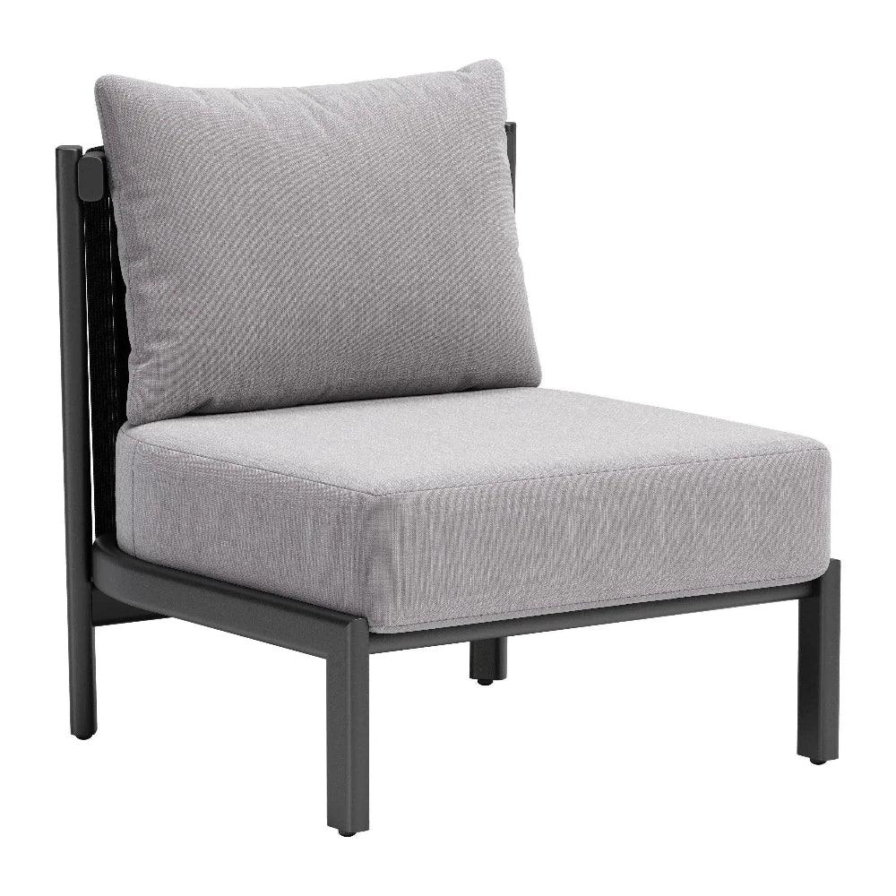 Horizon Aluminum Gray Armless Accent Chair - LOOMLAN - Zuo Modern - Outdoor Accent Chairs