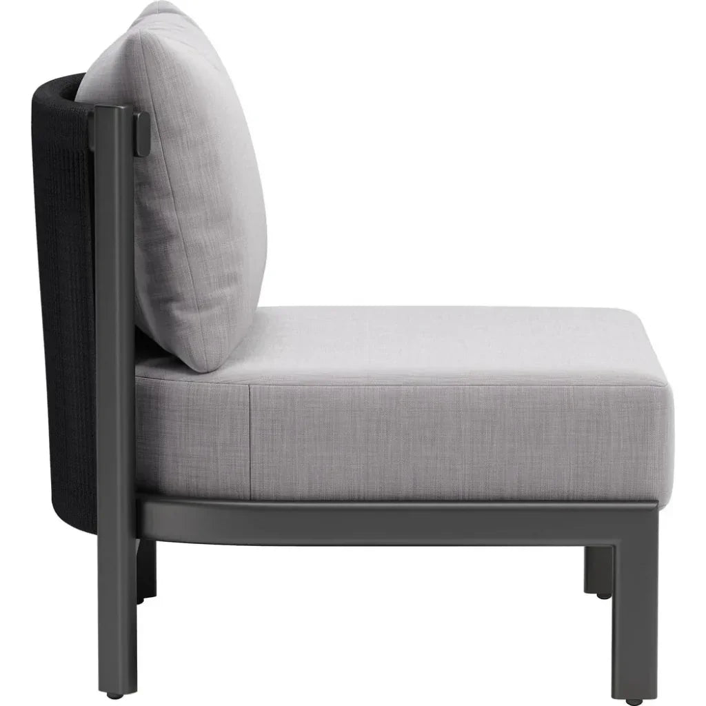 Horizon Aluminum Gray Armless Accent Chair - LOOMLAN - Zuo Modern - Outdoor Accent Chairs