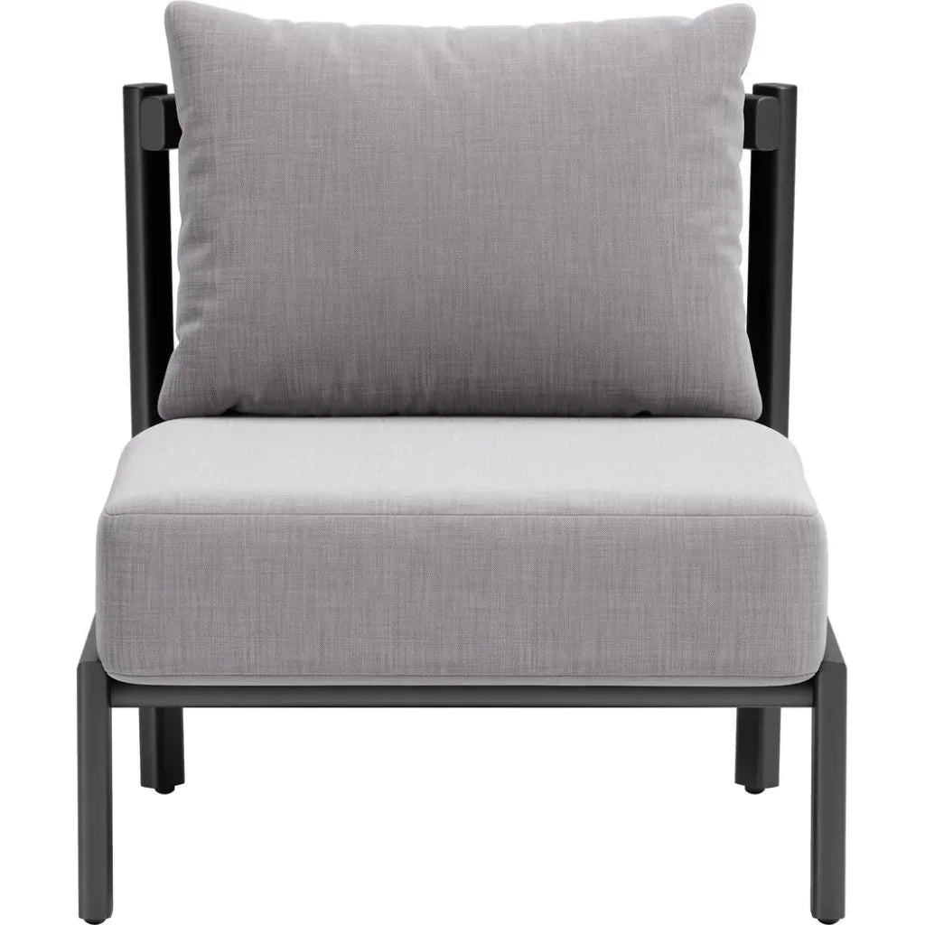 Horizon Aluminum Gray Armless Accent Chair - LOOMLAN - Zuo Modern - Outdoor Accent Chairs