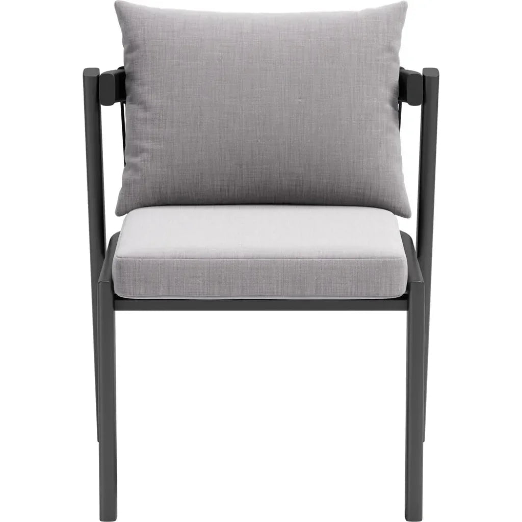 Horizon Aluminum Gray Dining Chair 2PC - LOOMLAN - Zuo Modern - Outdoor Dining Chairs