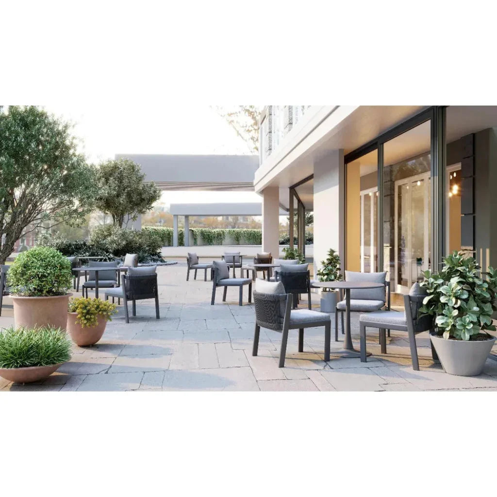 Horizon Aluminum Gray Dining Chair 2PC - LOOMLAN - Zuo Modern - Outdoor Dining Chairs