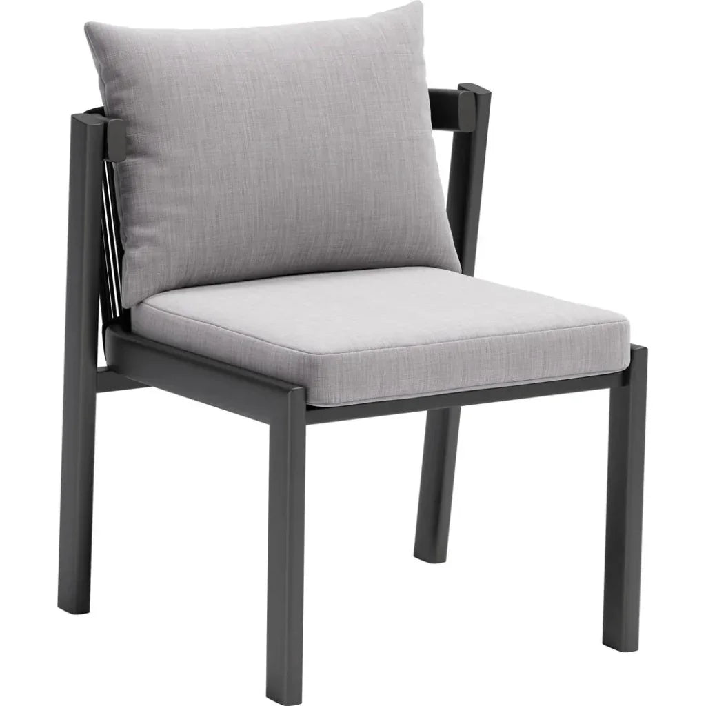 Horizon Aluminum Gray Dining Chair 2PC - LOOMLAN - Zuo Modern - Outdoor Dining Chairs