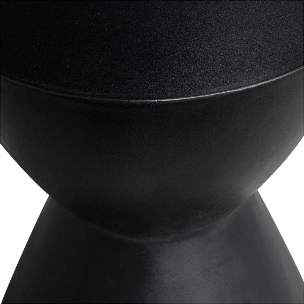 Hourglass Concrete Black Outdoor Stool - LOOMLAN - Garden Stools