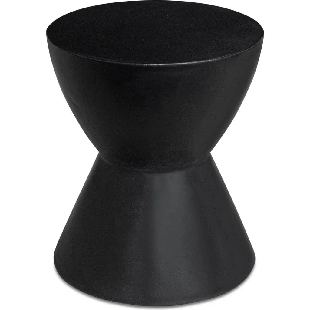 Hourglass Concrete Black Outdoor Stool - LOOMLAN - Garden Stools