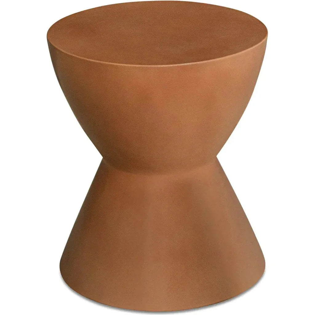 Hourglass Concrete Brown Outdoor Stool - LOOMLAN - Garden Stools