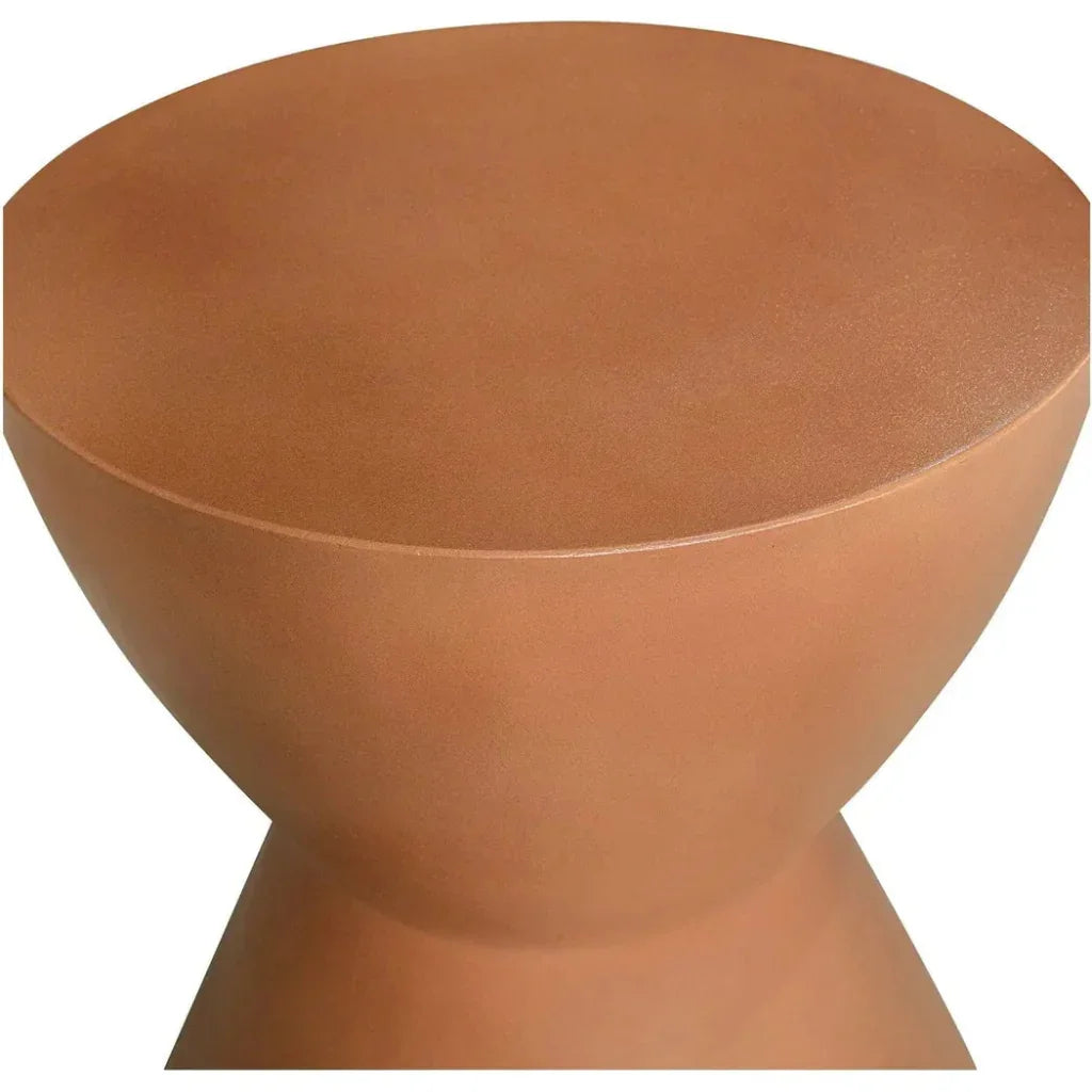 Hourglass Concrete Brown Outdoor Stool - LOOMLAN - Garden Stools
