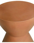 Hourglass Concrete Brown Outdoor Stool - LOOMLAN - Garden Stools