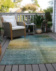 LOOMLAN Rugs Hue Blue Washable Indoor-Outdoor Rug