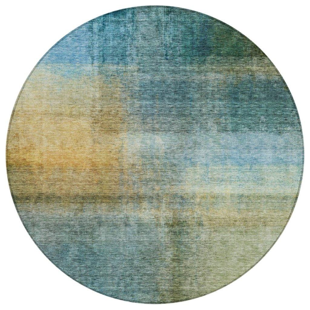 LOOMLAN Rugs Hue Blue Washable Indoor-Outdoor Rug