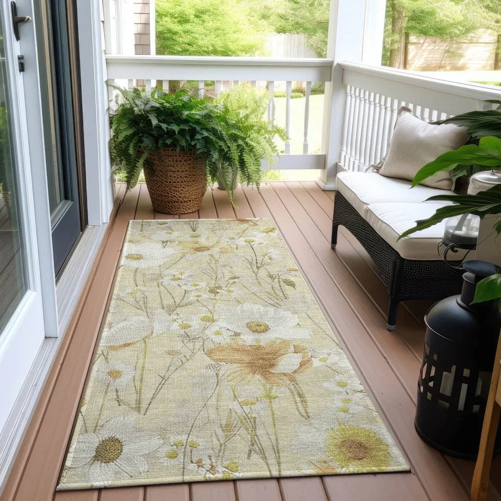 LOOMLAN Rugs Ilunara Gold Washable Indoor-Outdoor Rug