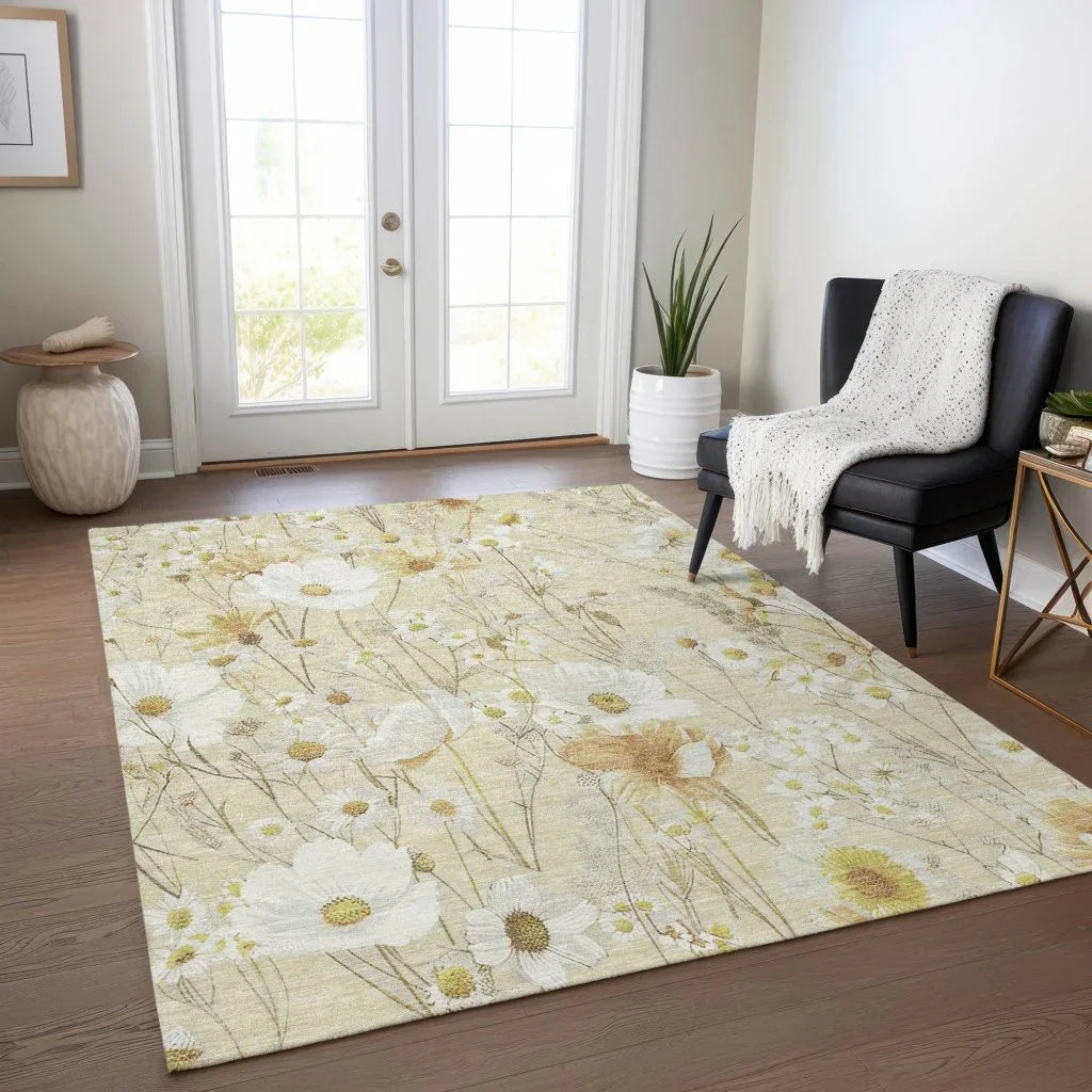 LOOMLAN Rugs Ilunara Gold Washable Indoor-Outdoor Rug