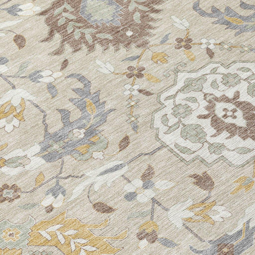 LOOMLAN Rugs Ilyara Beige Washable Indoor-Outdoor Rug