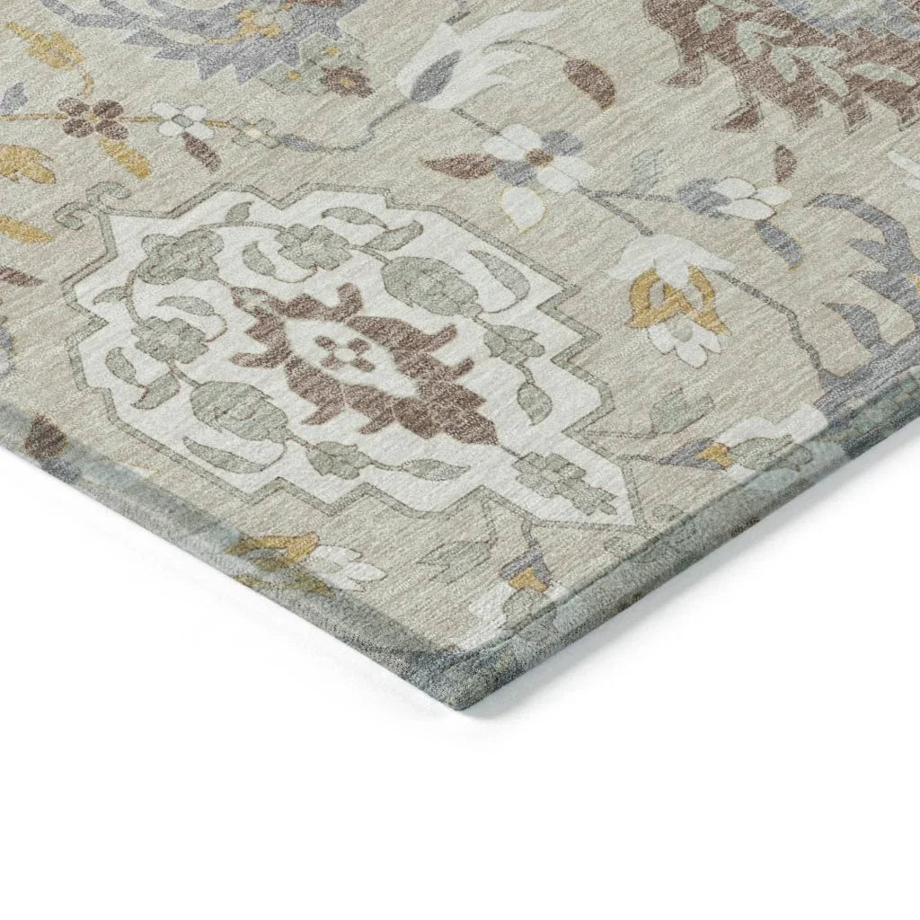 LOOMLAN Rugs Ilyara Beige Washable Indoor-Outdoor Rug