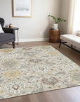 LOOMLAN Rugs Ilyara Beige Washable Indoor-Outdoor Rug