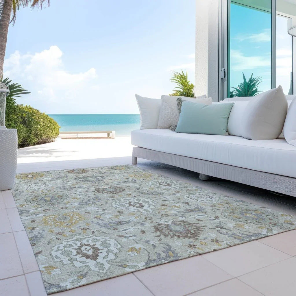 LOOMLAN Rugs Ilyara Beige Washable Indoor-Outdoor Rug
