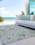 LOOMLAN Rugs Ilyara Beige Washable Indoor-Outdoor Rug