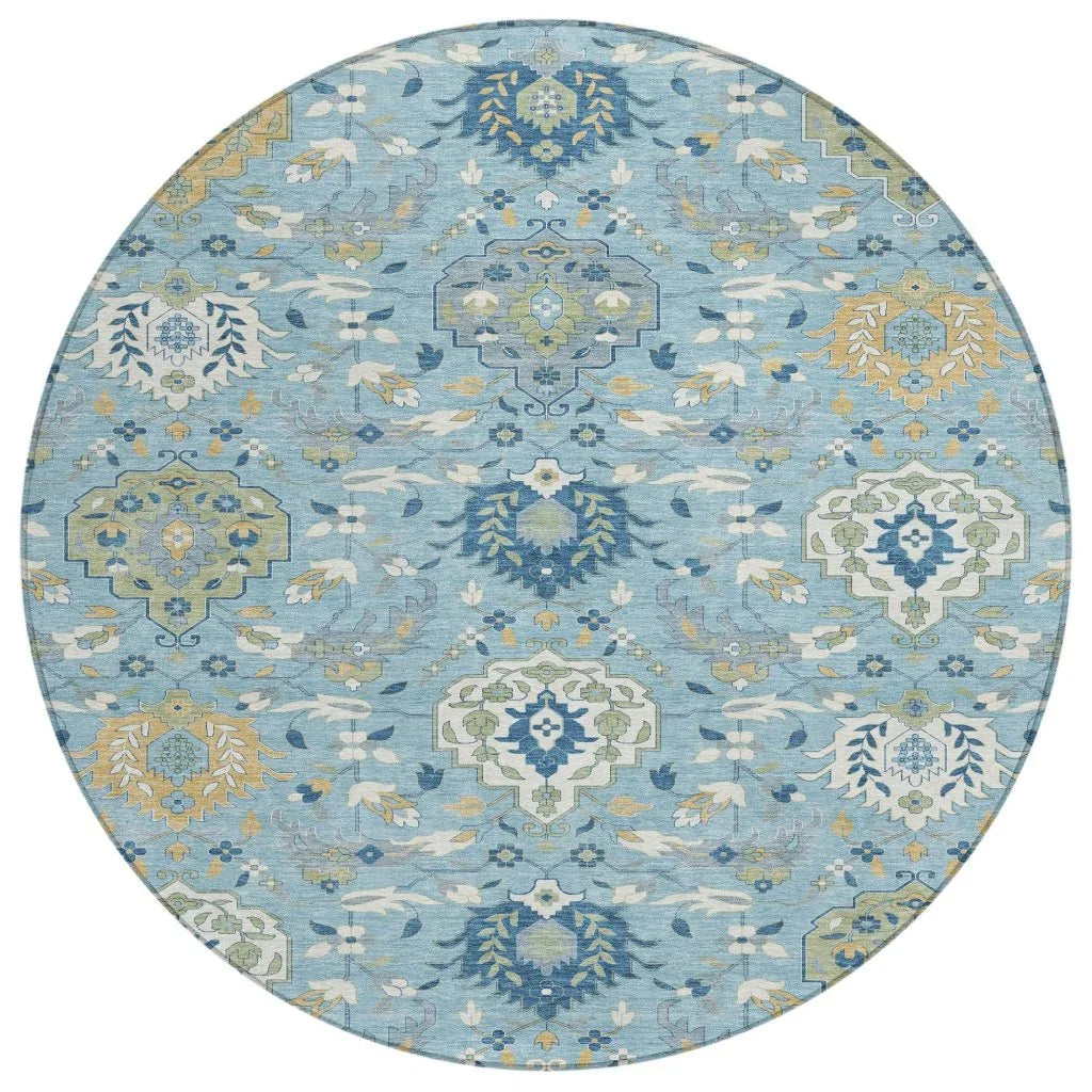 LOOMLAN Rugs Ilyara Blue Washable Indoor-Outdoor Rug