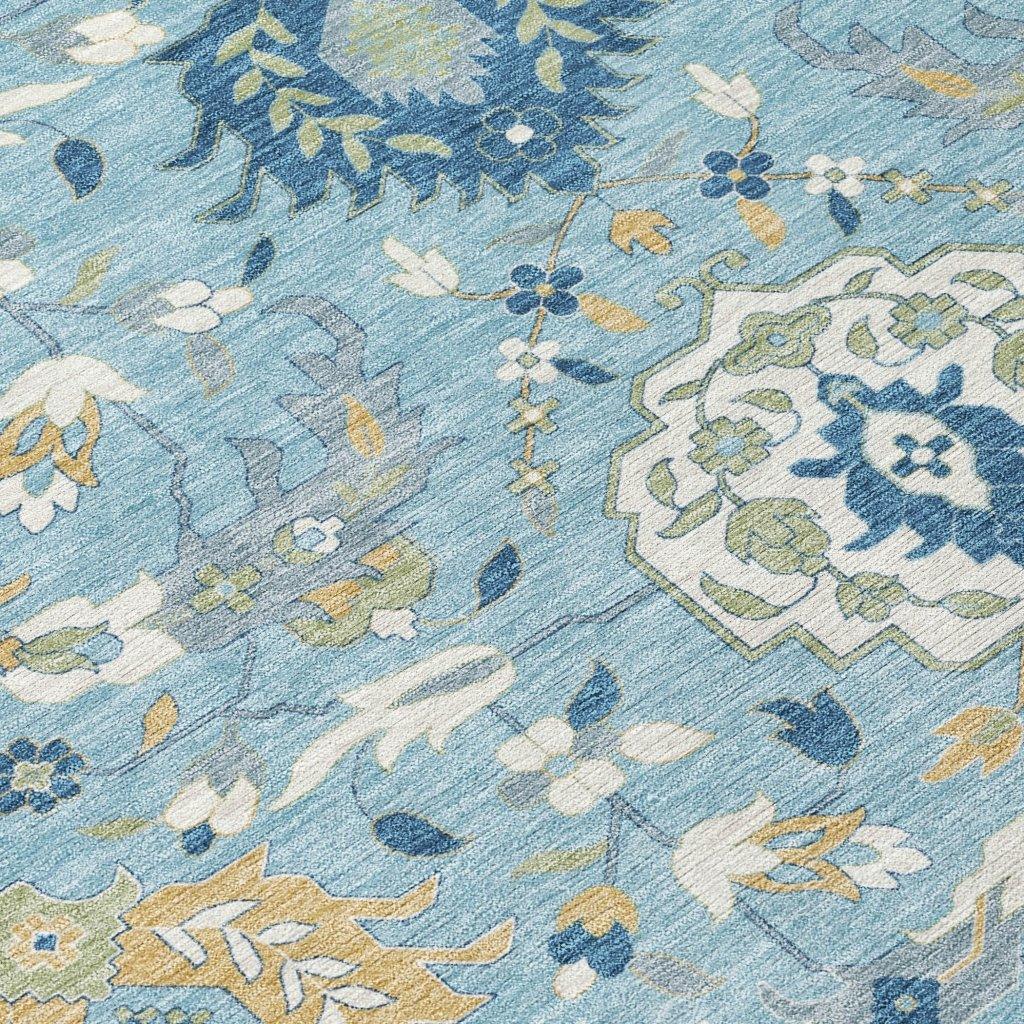 LOOMLAN Rugs Ilyara Blue Washable Indoor-Outdoor Rug