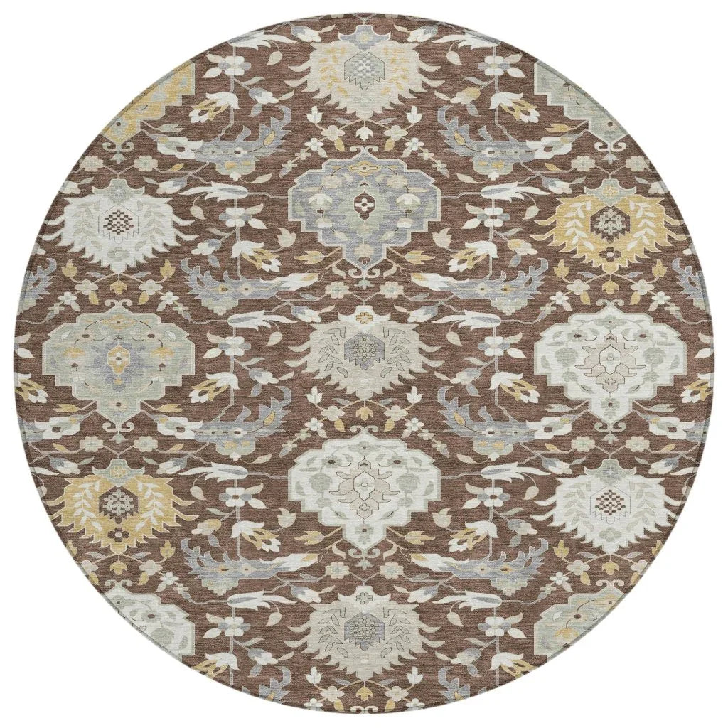 LOOMLAN Rugs Ilyara Brown Washable Indoor-Outdoor Rug