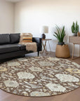 LOOMLAN Rugs Ilyara Brown Washable Indoor-Outdoor Rug