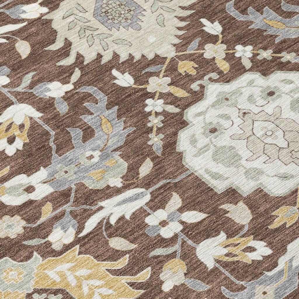 LOOMLAN Rugs Ilyara Brown Washable Indoor-Outdoor Rug