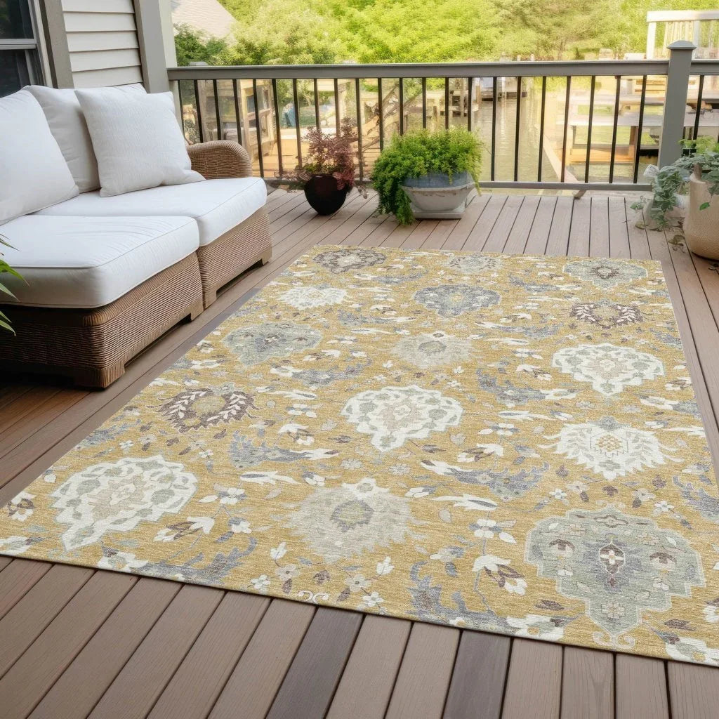 LOOMLAN Rugs Ilyara Gold Washable Indoor-Outdoor Rug