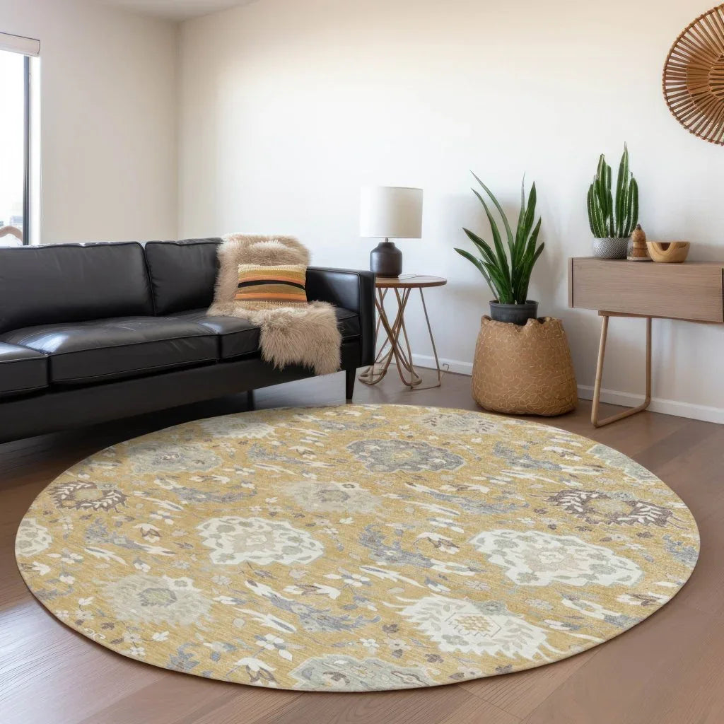 LOOMLAN Rugs Ilyara Gold Washable Indoor-Outdoor Rug