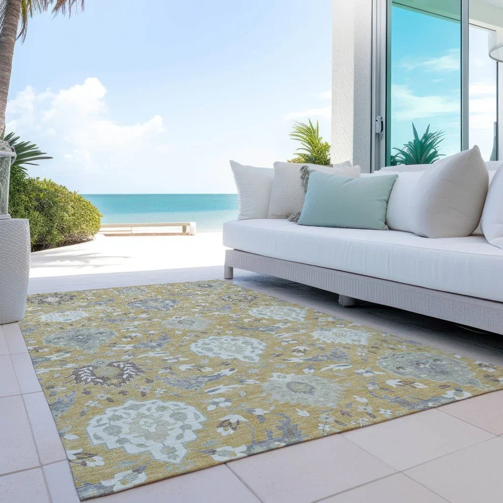 LOOMLAN Rugs Ilyara Gold Washable Indoor-Outdoor Rug