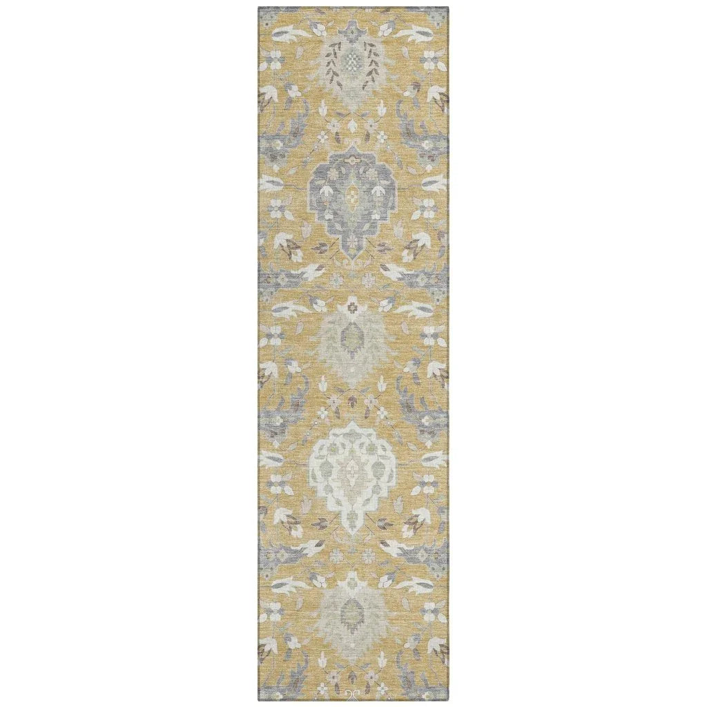 LOOMLAN Rugs Ilyara Gold Washable Indoor-Outdoor Rug