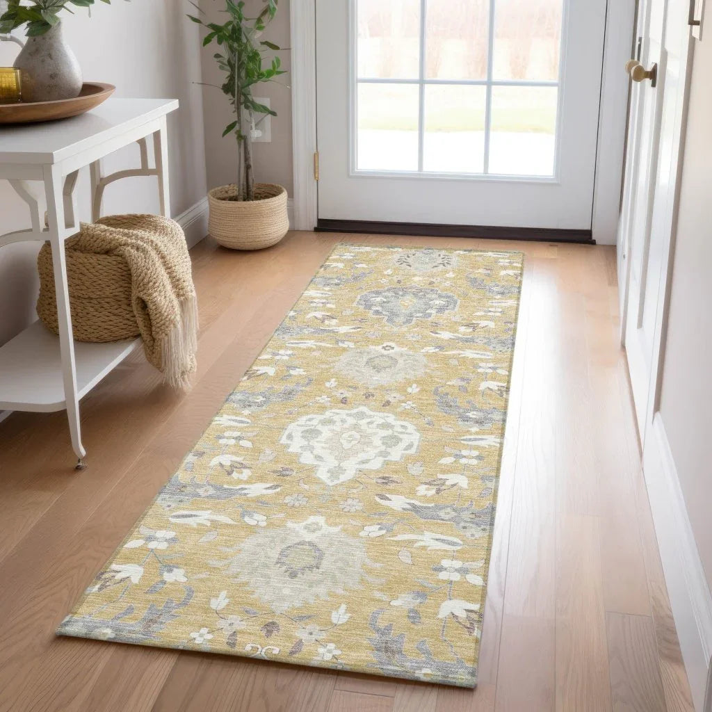 LOOMLAN Rugs Ilyara Gold Washable Indoor-Outdoor Rug