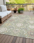 LOOMLAN Rugs Ilyara Green Washable Indoor-Outdoor Rug