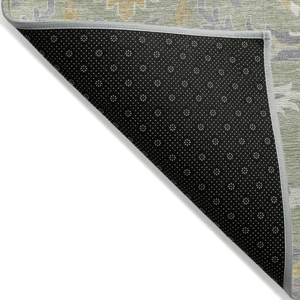 LOOMLAN Rugs Ilyara Green Washable Indoor-Outdoor Rug