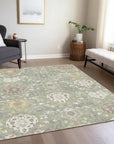 LOOMLAN Rugs Ilyara Green Washable Indoor-Outdoor Rug