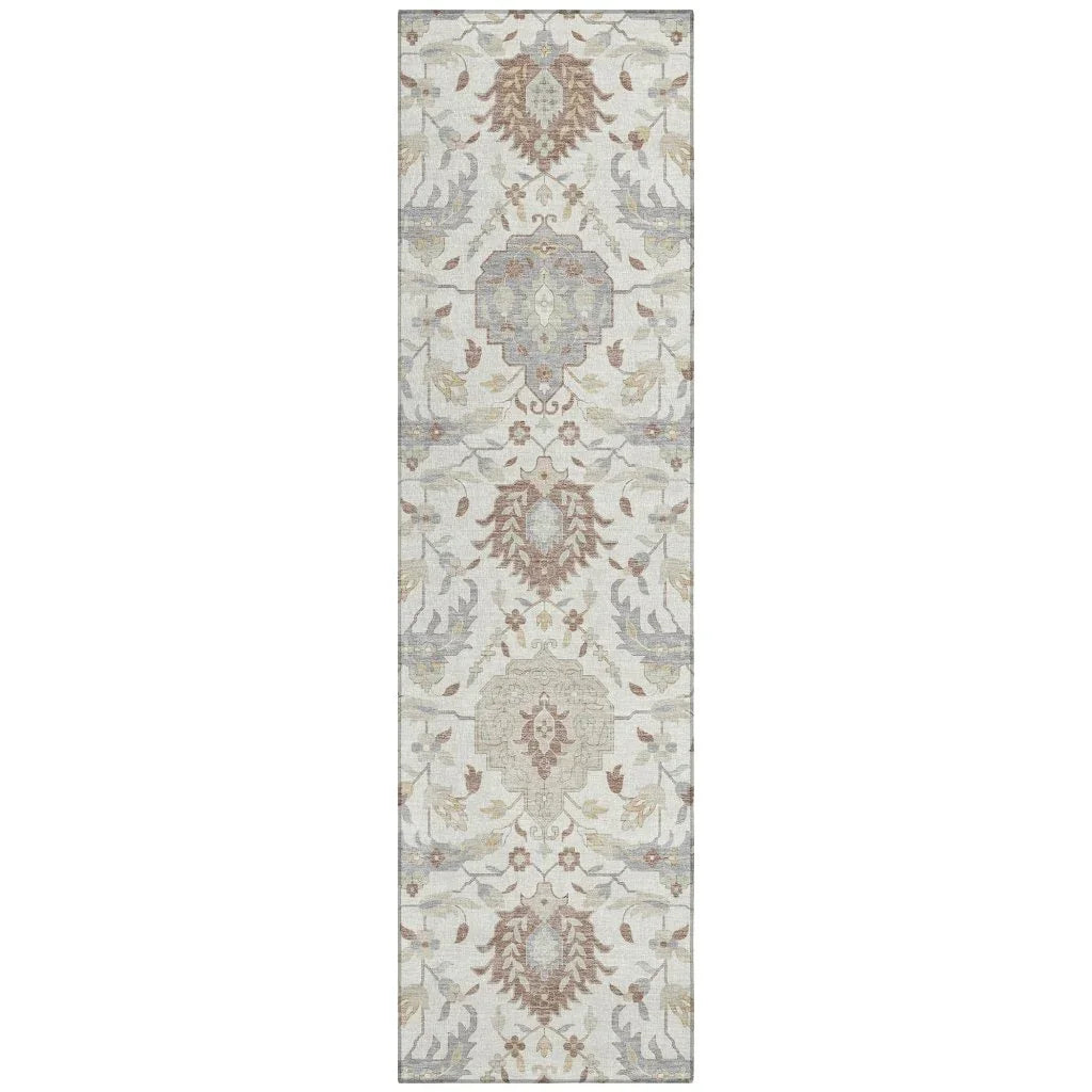 LOOMLAN Rugs Ilyara Ivory Washable Indoor-Outdoor Rug