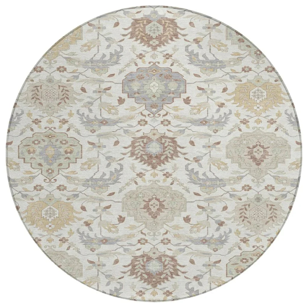LOOMLAN Rugs Ilyara Ivory Washable Indoor-Outdoor Rug