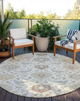 LOOMLAN Rugs Ilyara Ivory Washable Indoor-Outdoor Rug