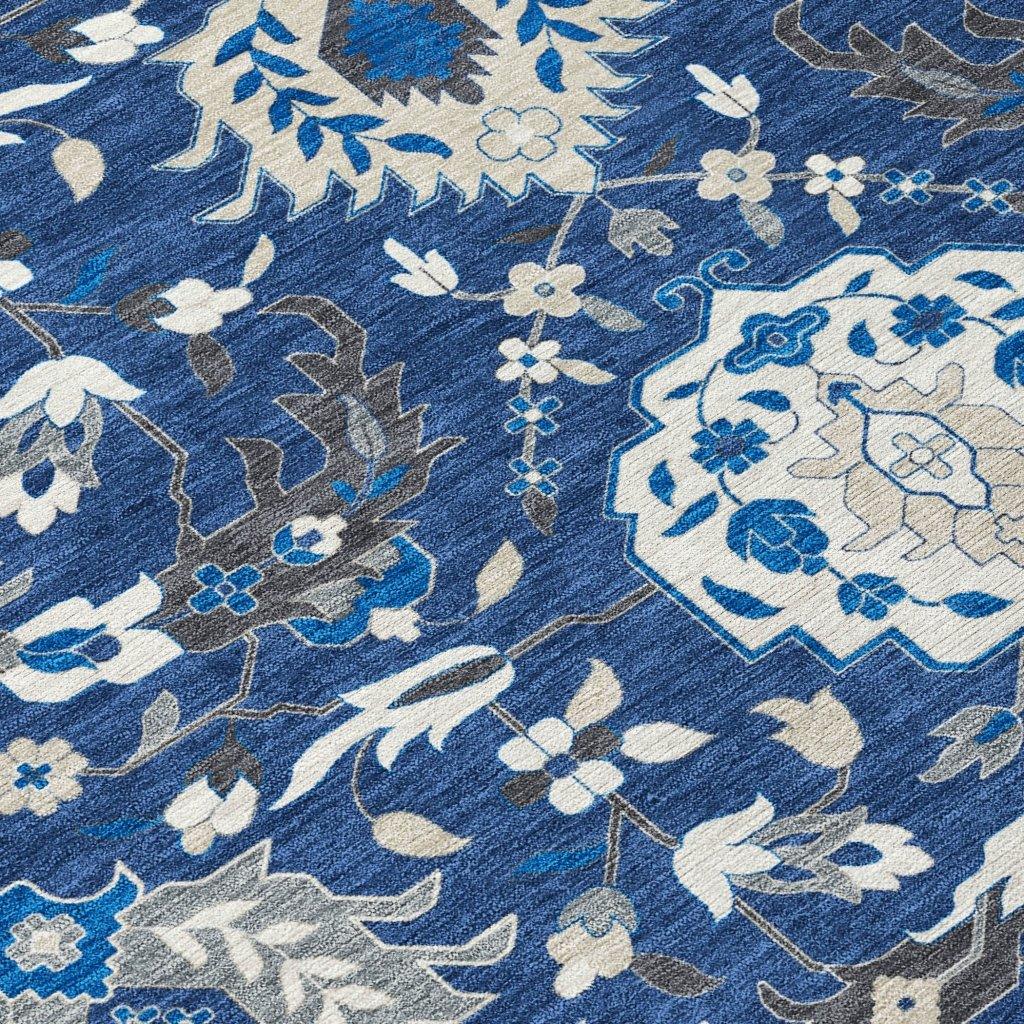 LOOMLAN Rugs Ilyara Navy Washable Indoor-Outdoor Rug